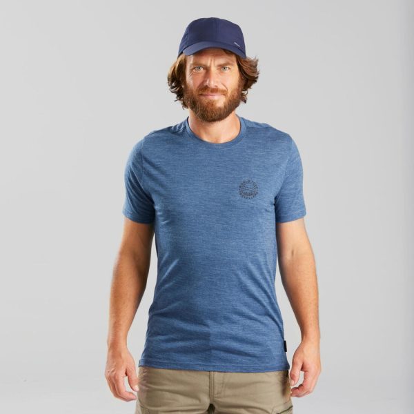 Men s Hiking T-shirt Merino Wool - Travel 500 Fashion