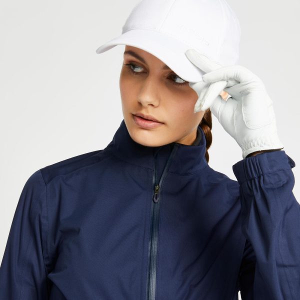 Women’s Golf Rain Jacket Waterproof - RW500 Navy Blue on Sale