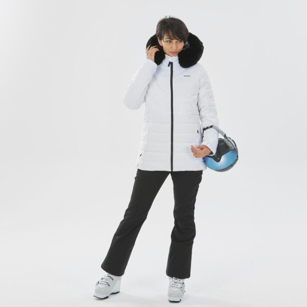 Wedze 100 Women s Mid-Length Warm Ski Jacket - White Online Sale