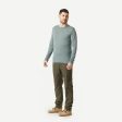 Men’s Trekking T-shirt Long-sleeved Merino Wool - Travel 100 Online