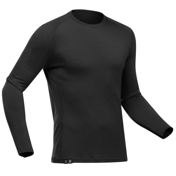 Men s Long-sleeve T-shirt 100% Merino Wool - MT500 For Discount