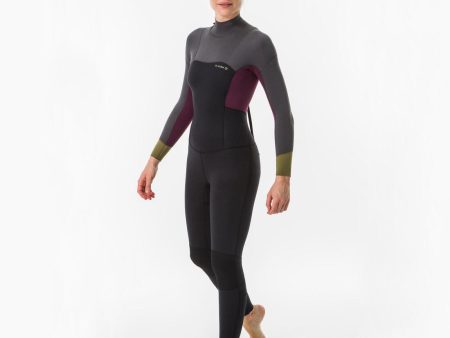 Women’s Full Wetsuit Back Zip Neoprene 4 3mm - 500 Online Hot Sale