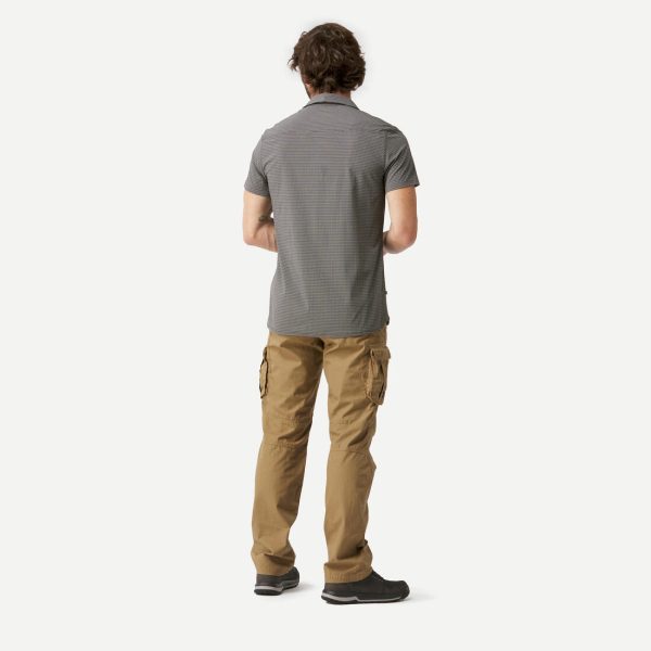 Men’s Trekking Shirt Short-sleeved Stretch - Travel 500 Grey Online Sale