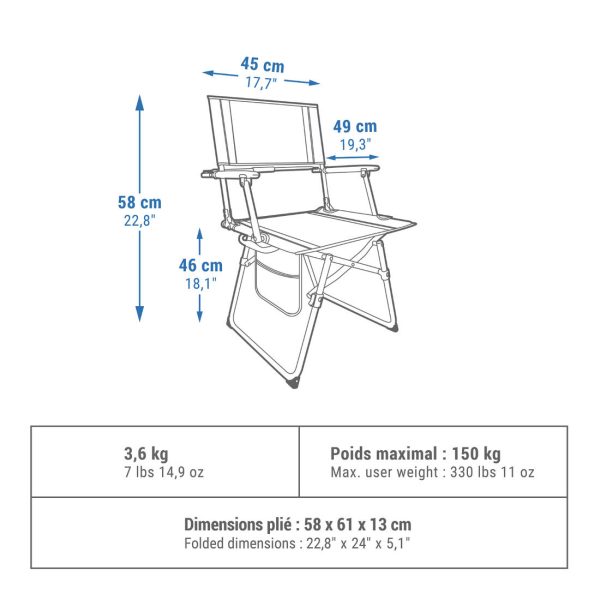 Camping Folding Table Chair Comfortable Hot on Sale