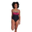 Women s Swimsuit Eco Placement Medalist - Black Magenta For Cheap