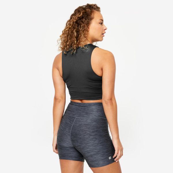 Women s Cardio Fitness Cropped Tank Top - Black Supply