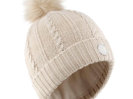 Adult Ski Hat Fur Cable Knit For Discount