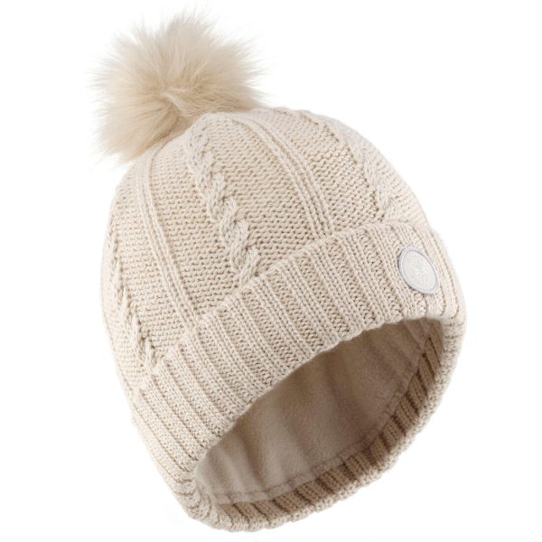 Adult Ski Hat Fur Cable Knit For Discount