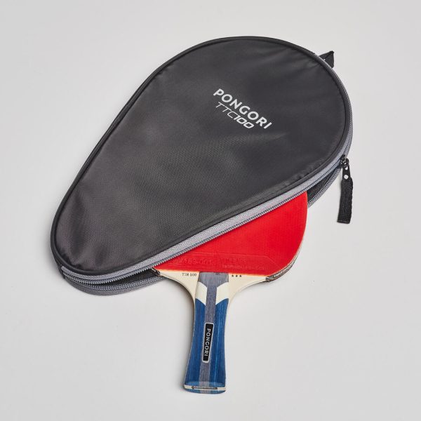 Table Tennis Bat Cover TTC 100 - Black Grey Fashion