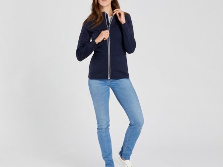 Wedze 500 Warm Women s Fleece Ski Jacket - Merino Wool - Navy White For Cheap