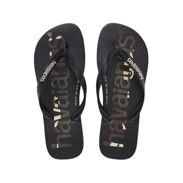 Havaianas Men s Flip Flops Top Logo Mania - Black Brown White For Cheap