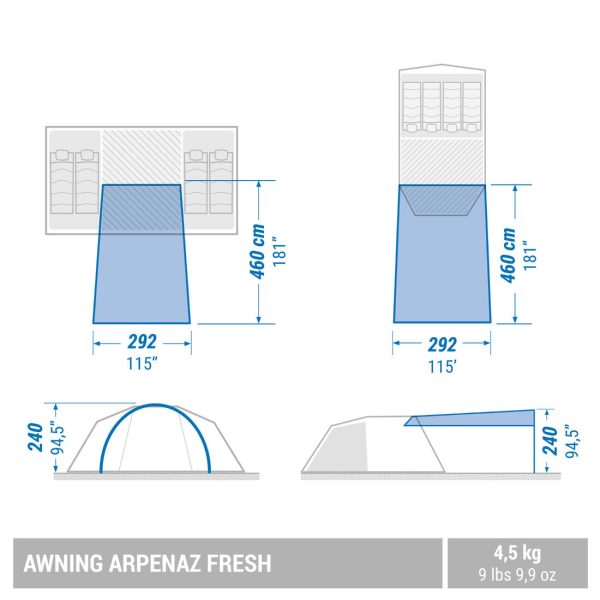 Universal Awning Tent for Quechua Tents - Arpenaz Fresh Online Sale