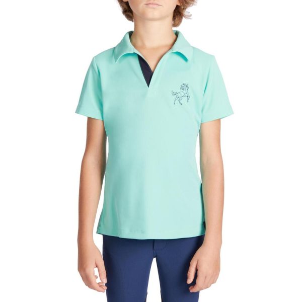 500 Girl s Short-Sleeve Horse Riding Polo Shirt Fashion