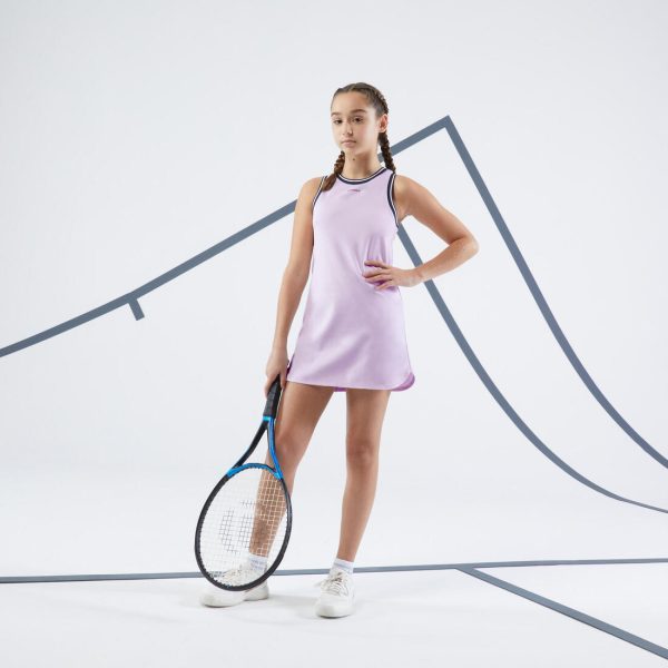 Girls  Tennis Dress Straight-cut - TDR 500 Navy mauve on Sale