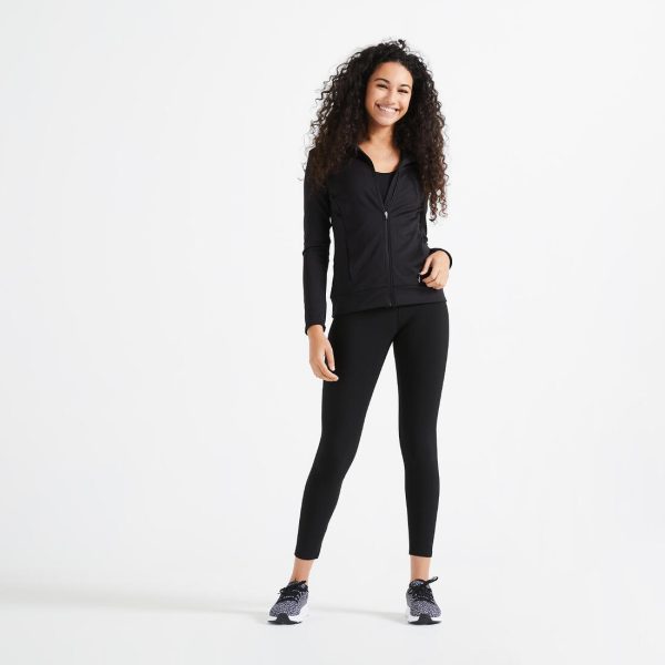 Women s Straight-Cut Fitness Cardio Jacket - Black For Discount