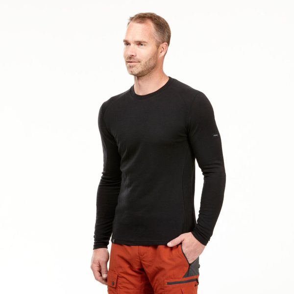 Men s Long-sleeve T-shirt 100% Merino Wool - MT500 For Discount