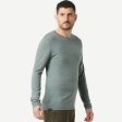 Men’s Trekking T-shirt Long-sleeved Merino Wool - Travel 100 Online