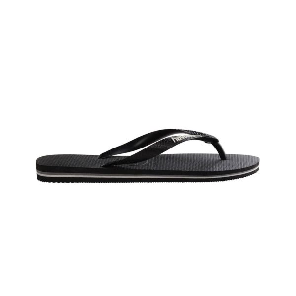 Havaianas Men s Flip Flops Rubber Logo - Black Glacial White Fashion