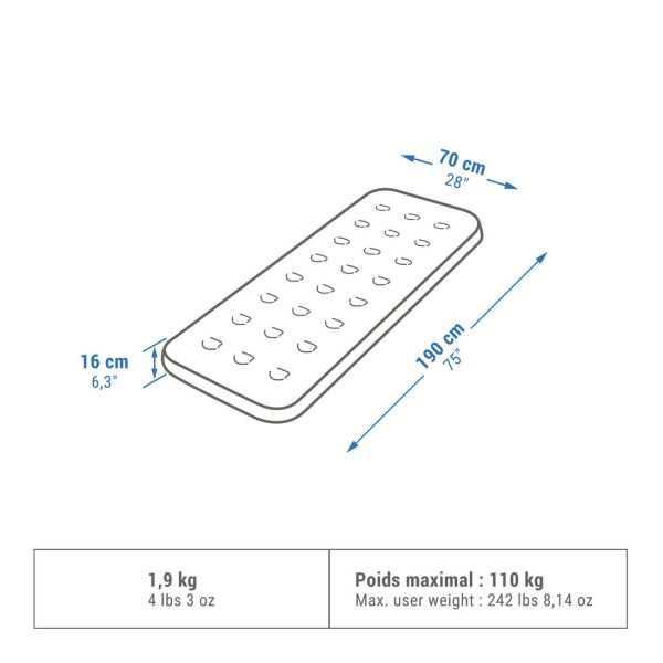 Inflatable Camping Mattress 1 Person - Air Basic 70 For Discount