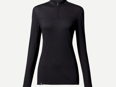 Women’s Neck T-shirt Long-sleeved Merino Zipped - MT500 Supply