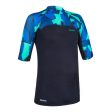 Boy’s UV Top Short-Sleeved Camo - 500 Blue Discount