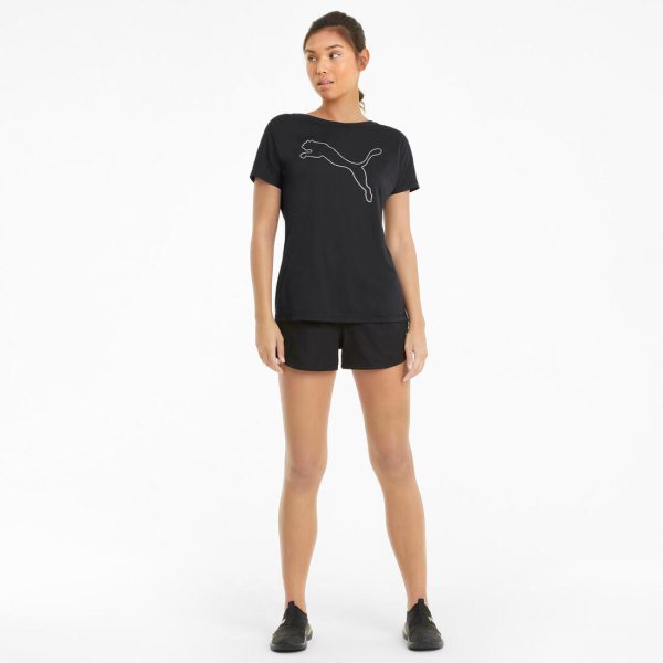 Puma Women s Train Favorite Jersey Cat T-Shirt Black Fashion