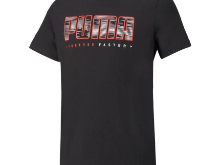 Puma Active Sport Graphic Boy s T-shirt - Black Online Sale