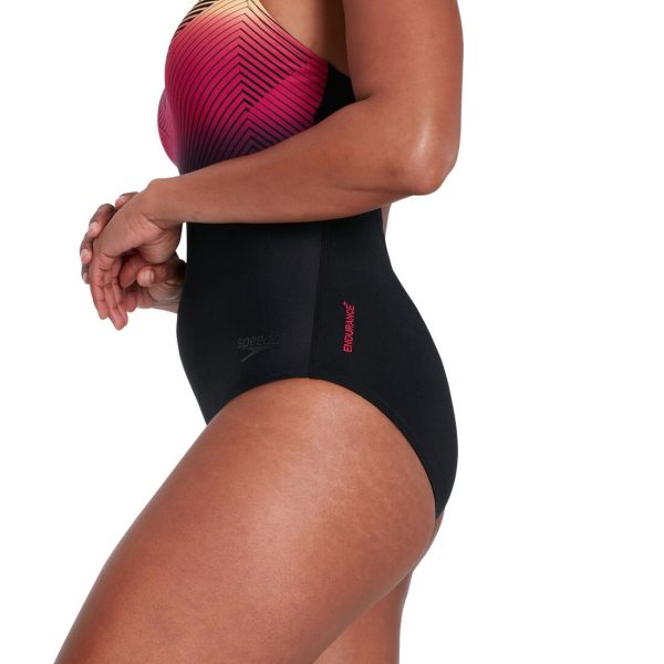 Women s Swimsuit Eco Placement Medalist - Black Magenta For Cheap