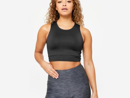 Women s Cardio Fitness Cropped Tank Top - Black Supply