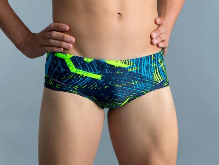 Men’s Swimming Square-Cut Trunks - 900 Koli Green Supply