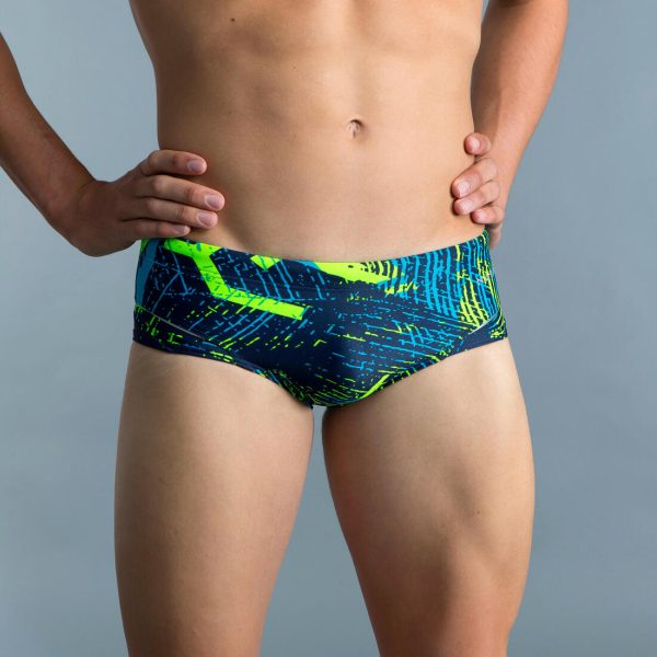 Men’s Swimming Square-Cut Trunks - 900 Koli Green Supply