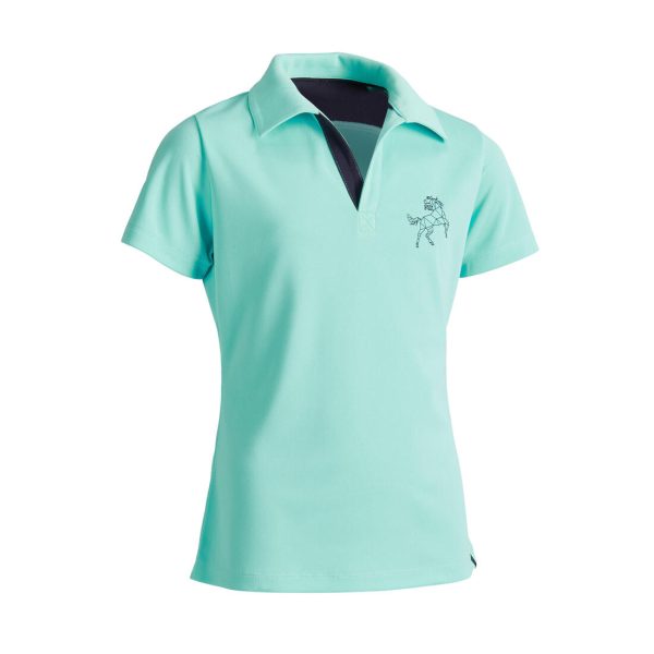 500 Girl s Short-Sleeve Horse Riding Polo Shirt Fashion