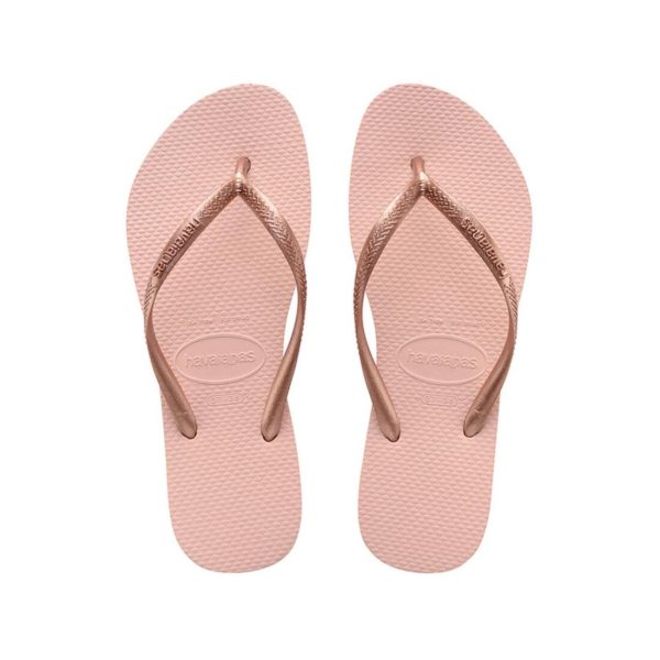 Havaianas Slim Metal Logo Nude Rose Gold Online Sale