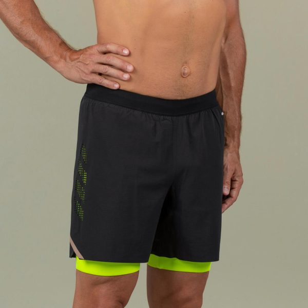 Men s Swimming Jammer-Swim Short - 500 Fiti Black Yellow Beige For Sale