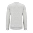 Kids  Crew-Neck French Terry Cotton Sweatshirt - Light Mottled Grey with Pattern Hot on Sale