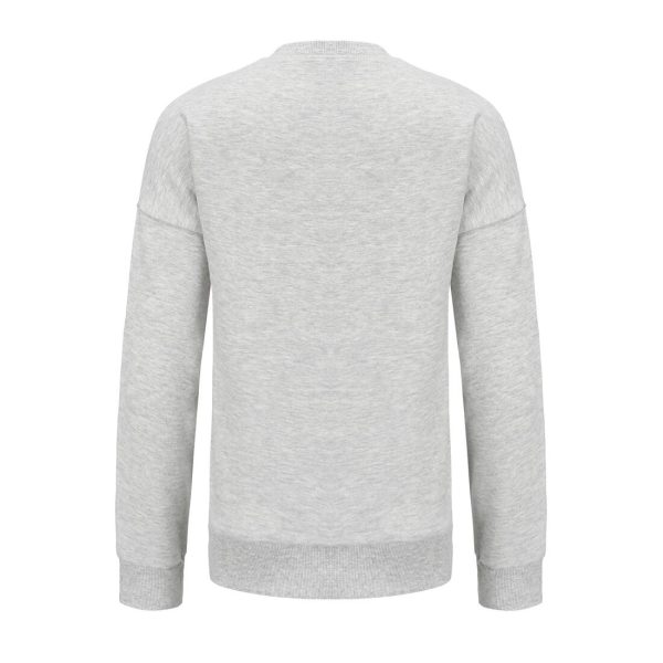 Kids  Crew-Neck French Terry Cotton Sweatshirt - Light Mottled Grey with Pattern Hot on Sale