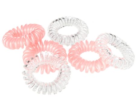 Fitness Hair Scrunchy 6-Pack - Pink Transparent Supply