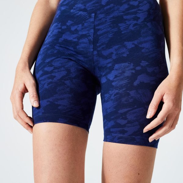 Women s Fitness Cycling Shorts 500 - Navy Blue Print Online