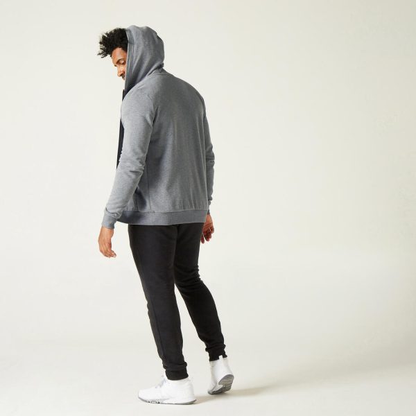 Men s Fitness Zip-Up Hoodie 100 - Grey Hot on Sale