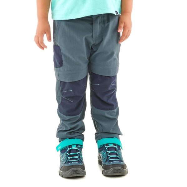 Kid s Convertible Hiking Trousers - MH500 Grey Blue Sale