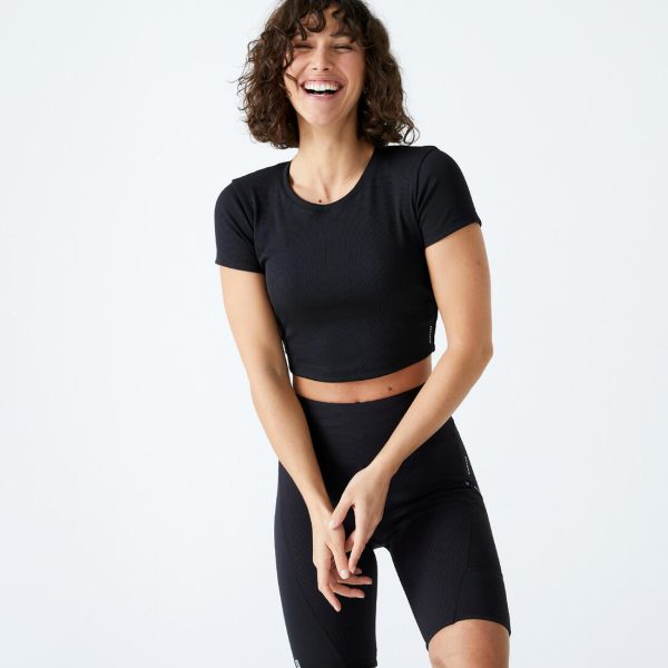 Short-Sleeved Cropped Fitness T-Shirt Cheap