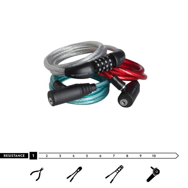 100 Accessories Cable Bike Lock Tri-Pack Supply