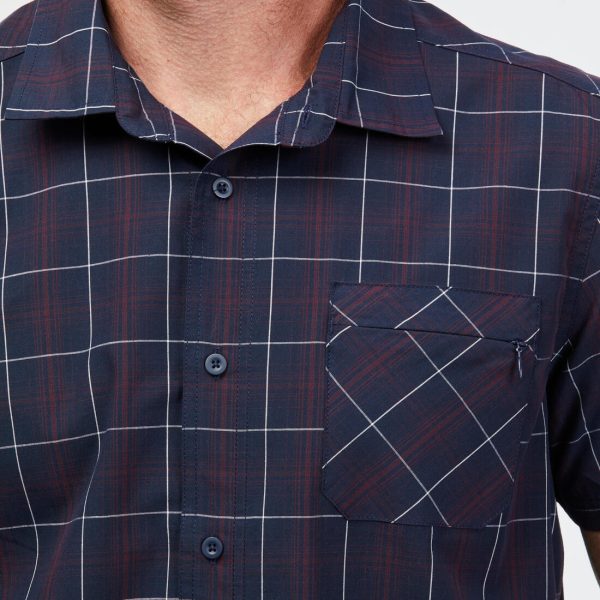 Men s Travel Shirt Short-sleeved Plaid - 100 Sale