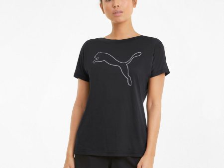 Puma Women s Train Favorite Jersey Cat T-Shirt Black Fashion