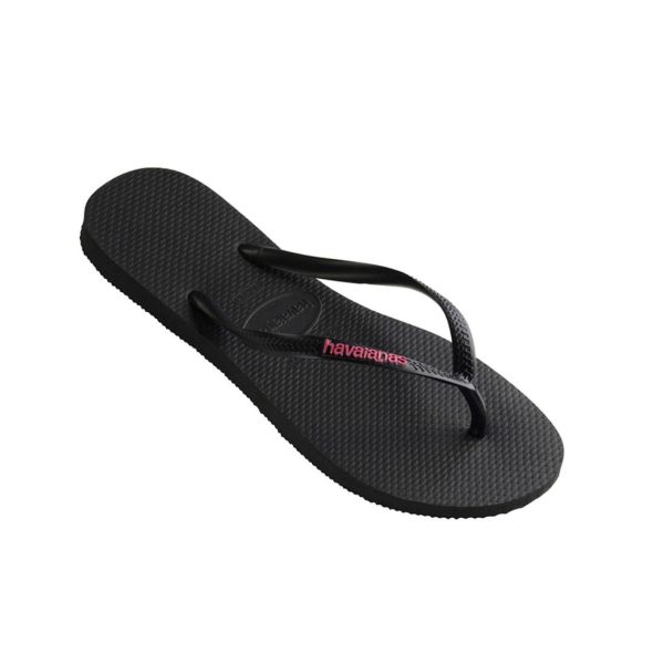 Havaianas Kids Slim Rubber Logo - Black Rose Online now