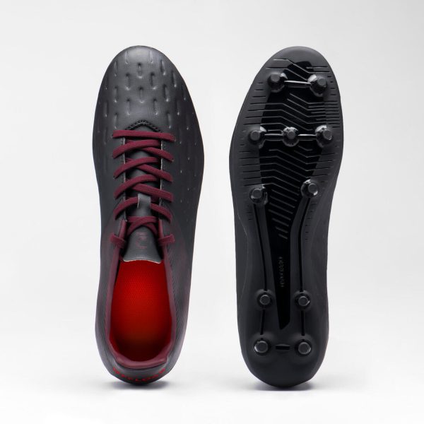 Men s Moulded Dry Pitch Rugby Boots Advance R100 FG - Black Burgundy Online now