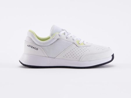 Kid s Tennis Shoes Lace-up - Essential White Yellow Online Hot Sale