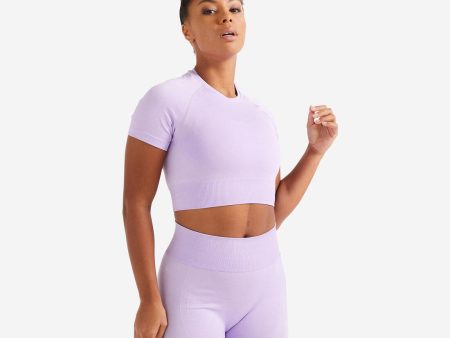 Seamless Cropped Fitness T-shirt - Short-Sleeved Cheap