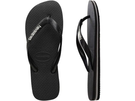 Havaianas Men s Flip Flops Rubber Logo - Black Glacial White Fashion