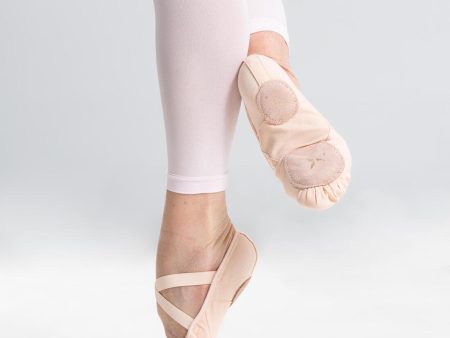 Stretch Canvas Split-Sole Demi-Pointe Ballet Shoes Size 9.5C to 6.5 - Salmon Online Hot Sale